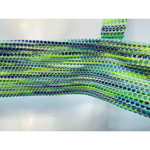 Aerie Womens Scoop Space Dye Bikini Top Swimwear Sze XL Green Blue Stretch Beach - Picture 8 of 8